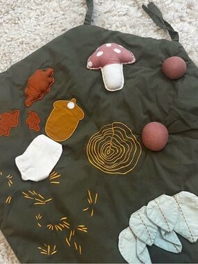 Forest Play Mat with Mushroom & Woodland Appliqués